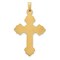 14K Yellow Gold Budded Hollow Cross Pendant Jewelry 34.2mm x 20.4mm